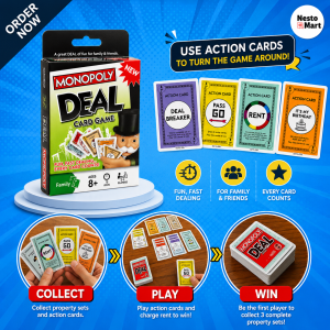 Monopoly Deal Card Game _ Imported High Quality Cards _ Easy to Learn, Easy to Play _ Finish a game in just 15 minutes!