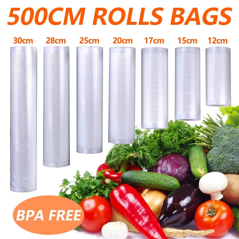 Imported Vacuum Sealer Bags Rolls 500CM, 2 Pack Food Grade For Food Vacuum Seal , PA+PE Material , BPA Free